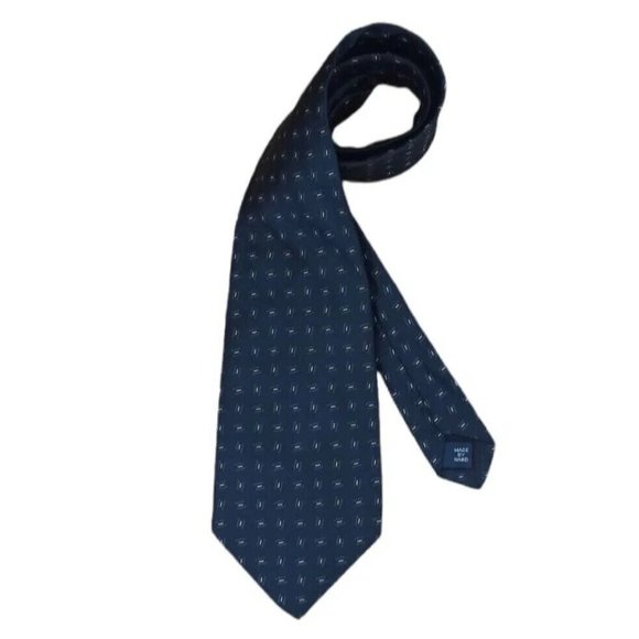 POLO BY RALPH LAUREN Blue Geometric Silk Tie HANDMADE USA 60"/ 4" EC - Picture 2 of 7